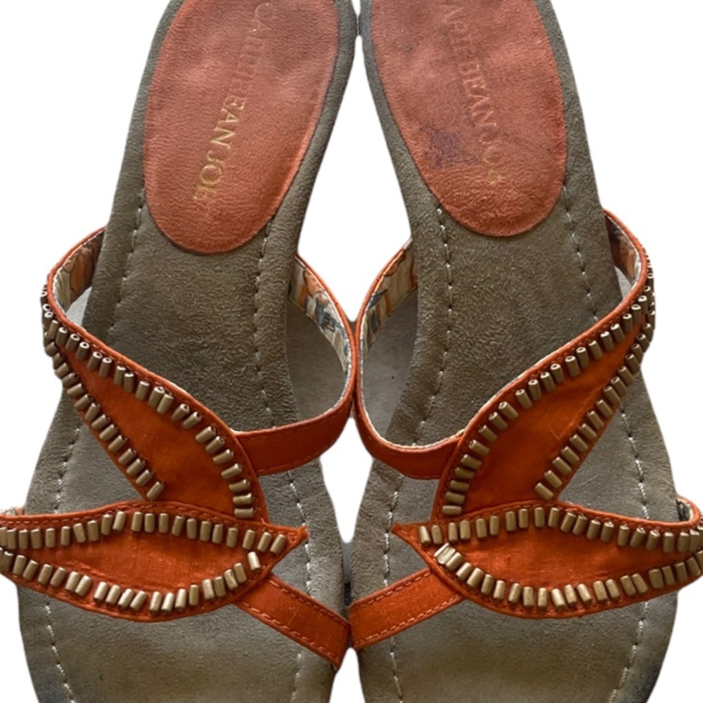 Caribbean Joe Women’s Orange Sandals - Picture 2 of 6